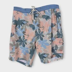 Catalina Medium Mesh Lined Swim Trunks Tropical Pink Blue